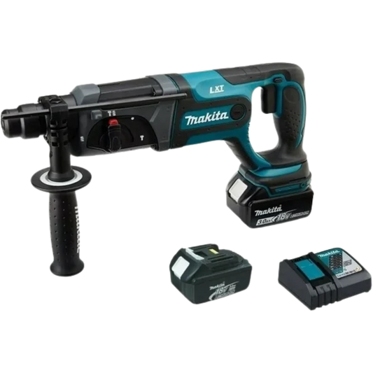 2714.1-Martillo rotat.comb. 7/8" v.v.r. 0-1.200 rpm 2 fun.rotac/percus 2 bat 3.0 A.h y carg c/freno maletin 18V