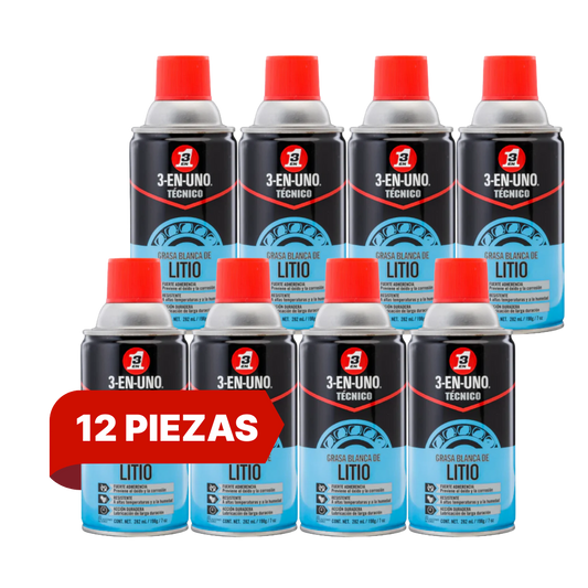 Caja Con 12 Pzs - Grasa En Aerosol Blanca Litio 7 Oz. 3 En Uno 520382 WD40 $111.82 C/U