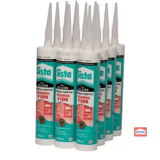 Caja Con 12 Pzs - Silicón Sista F109 Uso General Transparente 300 Ml 2677054 Henkel $107.55 C/U