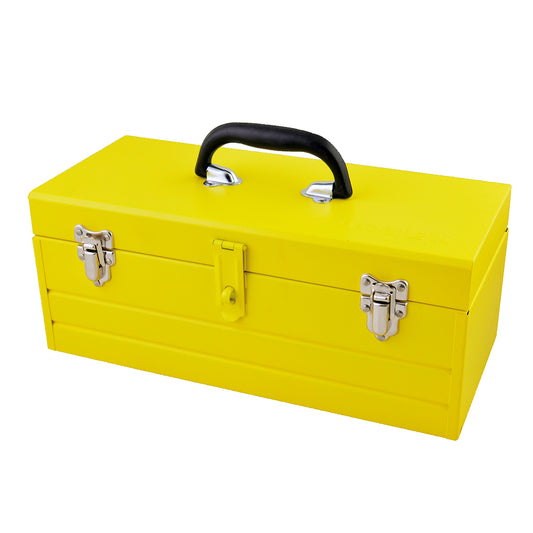Caja Portaherramientas Metálica Color Amarillo Con Charola 16" X 7" X 6" CM16 Surtek