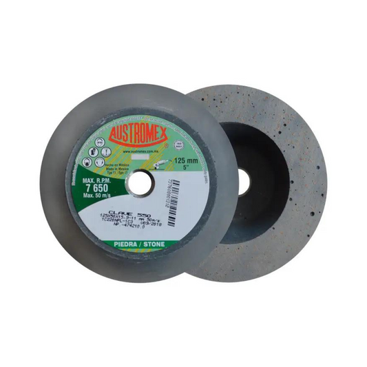 1972-Copa Abrasiva Shellac De 125 X 50 X 15.9-11 Mm Para Pulido De Carburo De Silicio Negro Tamaño De Grano 220 550 Austromex