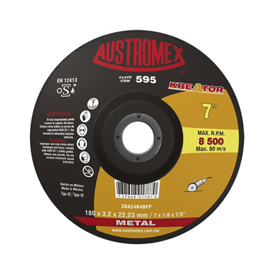 2049-Disco Abrasivo Para Corte De Metal De 180 X 3.2 X 22.23 Mm 567 Austromex