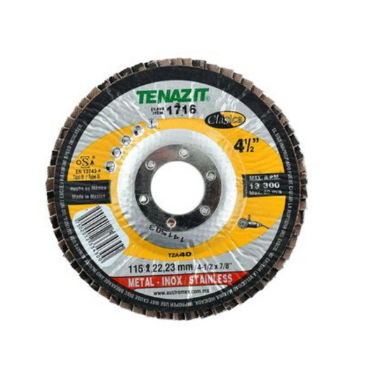 2073-Disco Laminado Especificación Tza - 120 Grano Zirconio De 115 X 22.23 Mm 1719 Austromex