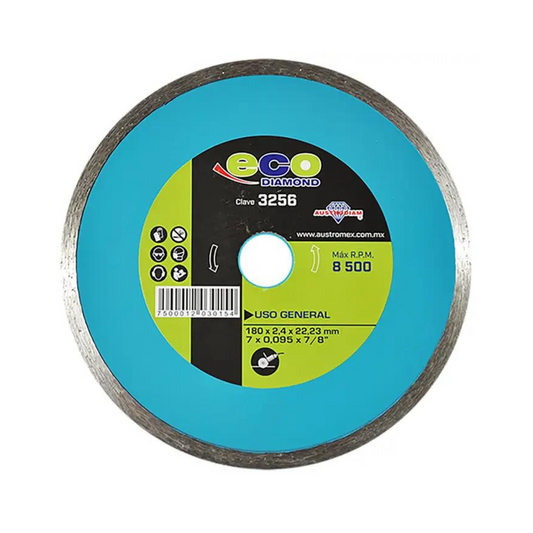 1996-Disco De Diamante De 180 X 2.4 X 22.23 Mm Para Corte De Materiales De Construcción En General: Concreto Mármol Granito O Cantera 3256 Austromex