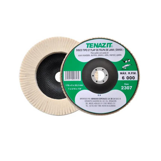 2026-Disco Laminado De Felpa Con Respaldo De Fibra De Vidrio De 178 X 5 X 22.2 Mm 2307 Austromex