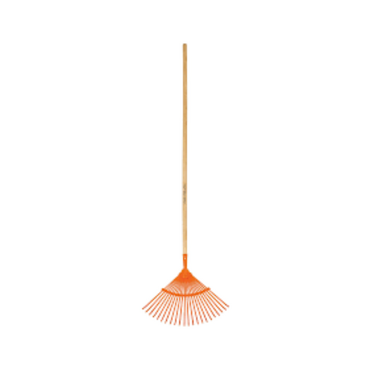 4085-Escoba Metálica Para Jardín Curva 22 Dientes Mango 48' 14322 Truper
