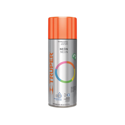 Pintura En Aerosol Naranja Neón Bote Esbelto 400 Ml 19072 Truper