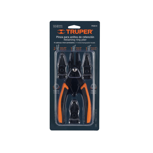 Pinza Para Anillos De Retención 6' 4 Cabezas Intercambiables 17355 Truper