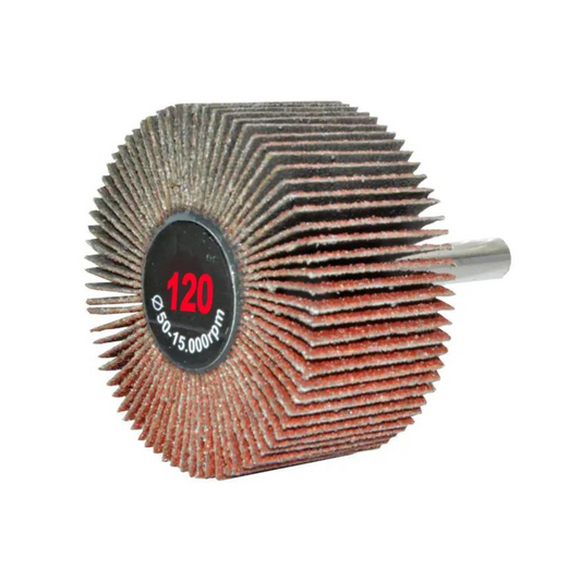 2238-Rueda Flap Con Vástago De Óxido De Aluminio Grano 120 De 50 X 25 X 6.4 Mm 2617 Austromex