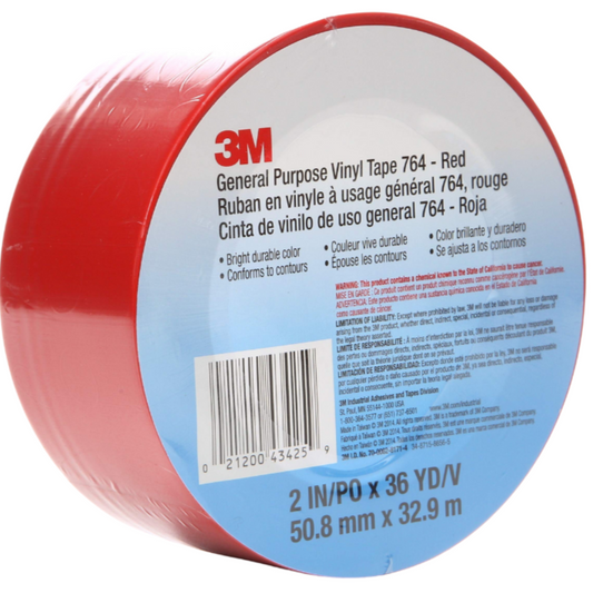 1284-Cinta De Vinil Para Uso General Rojo 764 70006281714 3M