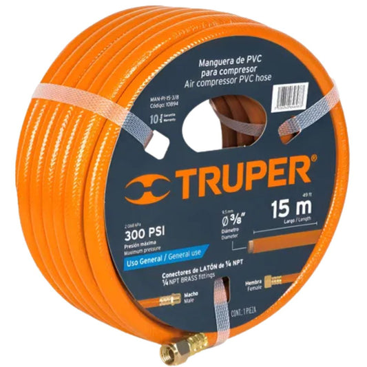 1870-Manguera Para Compresor De Pvc 15M X 3/8' 10894 Truper