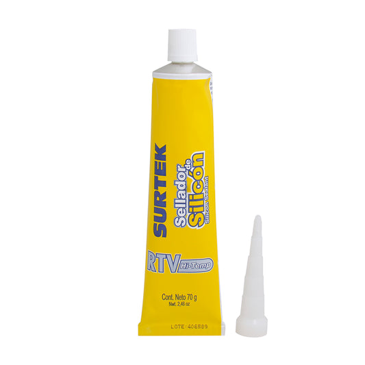 Silicón Para Alta Temperatura, Color Aluminio En Tubo, 70 Gr Surtek DS