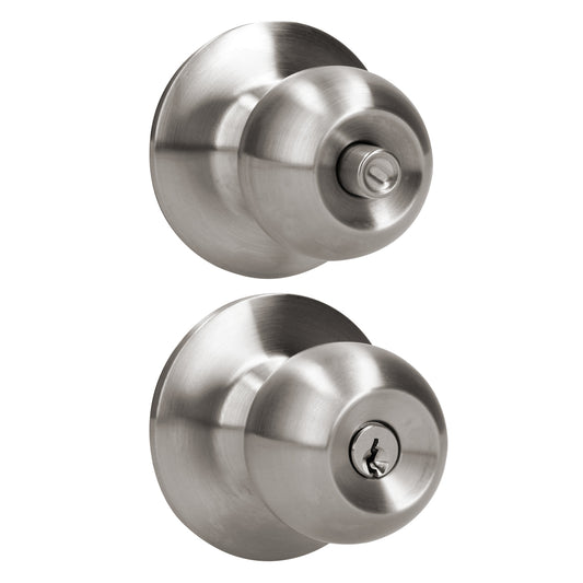 Pomo Cilíndrico Bola Función Recámara, Acero Inoxidable, Llave Estándar, Blíster Prolok DS