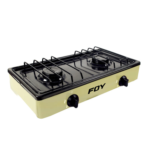 Estufa De Gas 2 Quemadores De Acero Inoxidable Color Beige Foy Ds