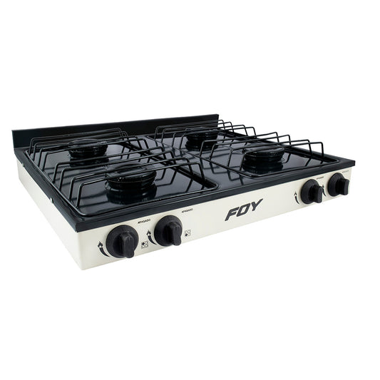 Estufa De Gas 4 Quemadores De Acero Inoxidable Color Blanco Foy Ds