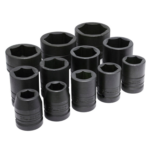 Juego de dados de impacto cuadro de 1", 6 puntas, métricos, 12 piezas Urrea
