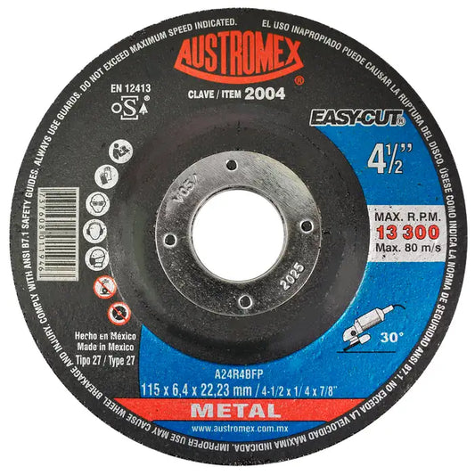 2074-Disco Abrasivo Para Desbaste De Metal De 115 X 6.4 X 22.23 Mm 2004 Austromex
