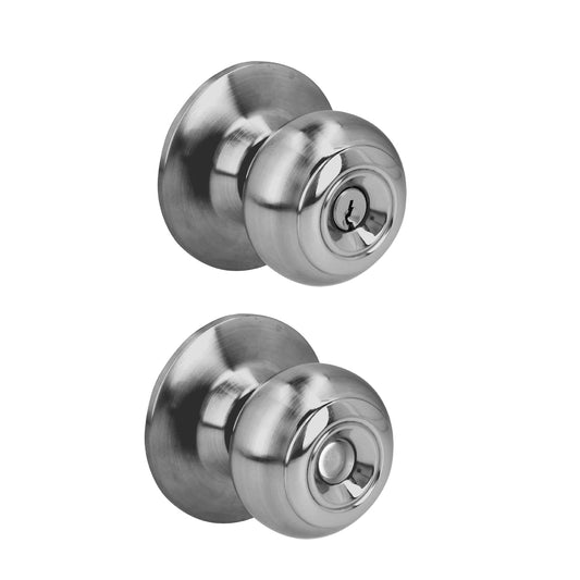 Pomo Cilíndrico Ovalado Función Entrada, Acero Inoxidable, Llave Estándar, Blíster Prolok DS