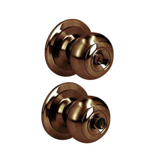 Pomo Cilíndrico Ovalado Función Recámara, Latón Antiguo, Llave Estándar, Blíster Prolok DS