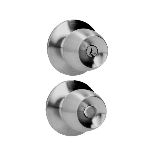 Pomo Cilíndrico Media Copa Función Entrada, Acero Inoxidable, Llave Estándar, Blíster Prolok DS