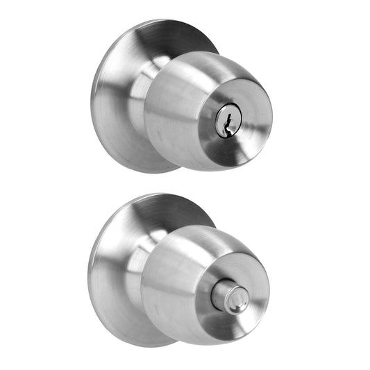 Pomo Cilíndrico Media Copa Función Recámara, Acero Inoxidable, Llave Estándar, Blíster Prolok DS