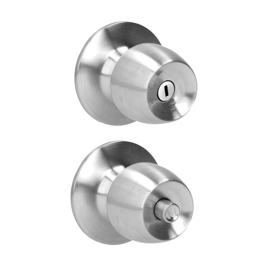 Pomo Cilíndrico Media Copa Función Baño, Acero Inoxidable, Llave Estándar, Blíster Prolok DS