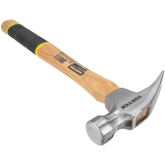 Martillo de uña curva pulido con mango de madera, 16 oz Surtek