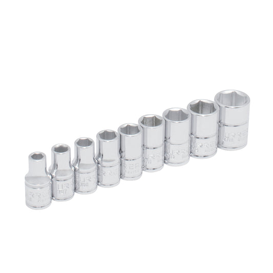 Juego de dados cuadro de 1/4" en pulgadas, 9 piezas Urrea