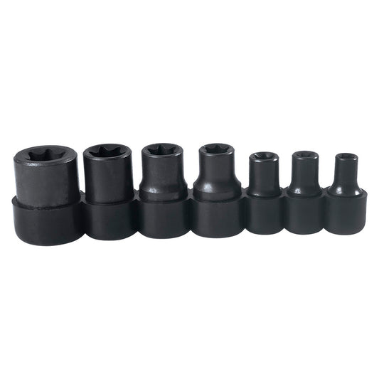 Juego de dados con punta torx hembra cuadro de 1/4" y 3/8", 7 piezas Urrea