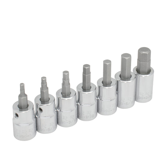 Juego de dados punta hexagonal cuadro de 3/8", en pulgadas, 7 piezas Urrea