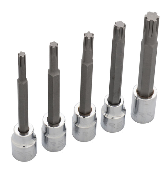 Juego de dados con punta ribe cuadro de 3/8", 5 piezas Urrea