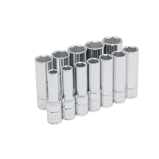 Juego de dados largos cuadro de 3/8", 6 puntas, métricos, 12 piezas Urrea