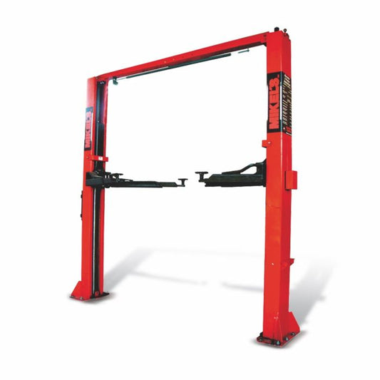 Elevador 2 postes asimétrico con travesaño 4,536 kg Modelo: EA-10000 Marca MIKELS