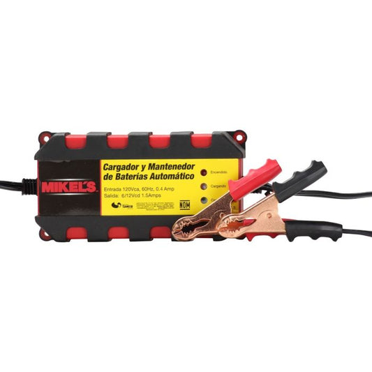 Cargador baterías automático (1.5 amp) Modelo: CBA-1.5 Marca MIKELS