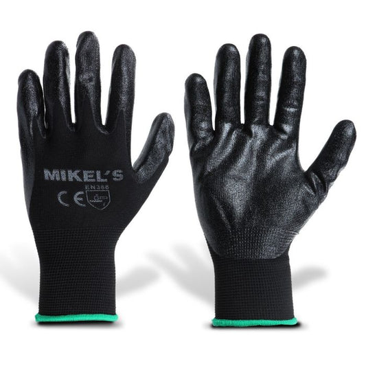 Guantes para trabajo de nylon con espuma de nitrilo (M) Modelo: GEN-2M Marca MIKELS