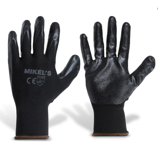 Guantes para trabajo de nylon con espuma de nitrilo (L) Modelo: GEN-2G Marca MIKELS