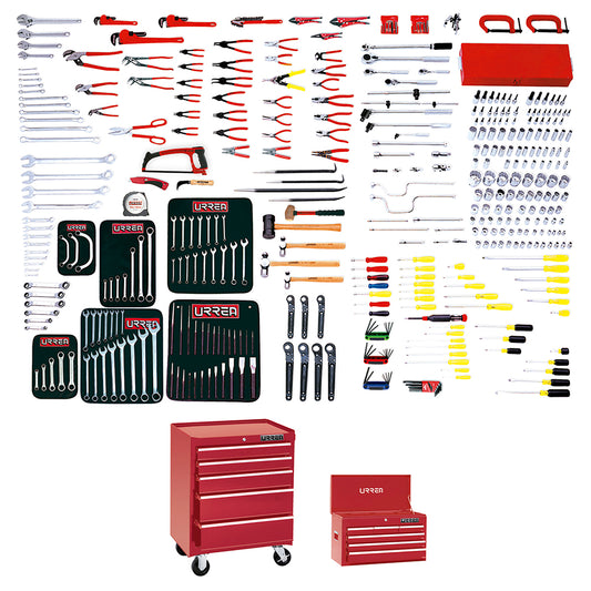 Juego maestro industrial combinado 399 piezas, con gabinetes EX27M5, EX27S6 Urrea