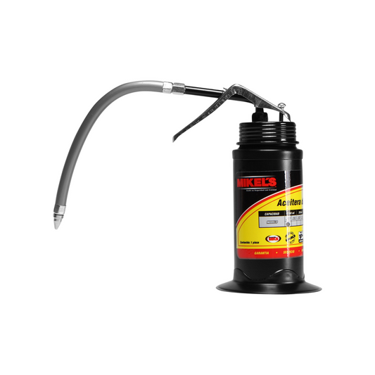 Aceitera de presión, bote de acero, tubo flexible (160 ml) Modelo: A1F Marca MIKELS