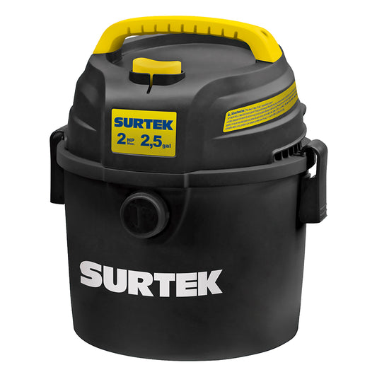 Aspiradora de plástico 2.5 galones, 2 HP 120 V Surtek