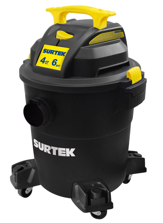 Aspiradora de plástico 6 galones, 4 HP 120 V Surtek