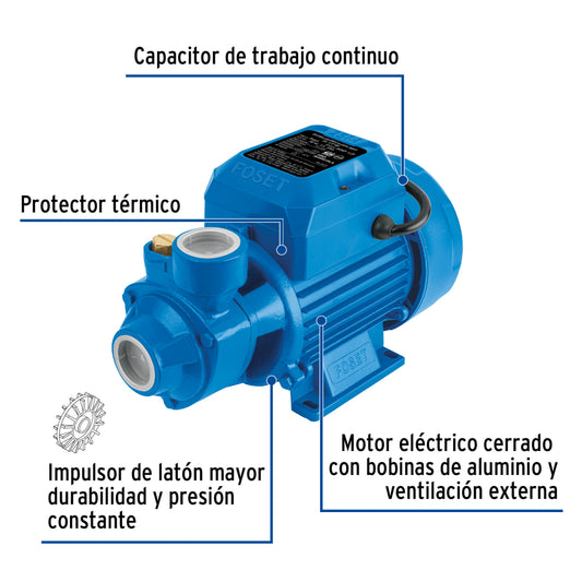 Bomba periférica 1/2 HP, Foset BOAP-1/2F