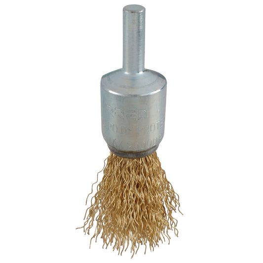 Carda copa ondulada alambre delgado 1-1/8" x 0.30 mm con zanco 1/4" Urrea