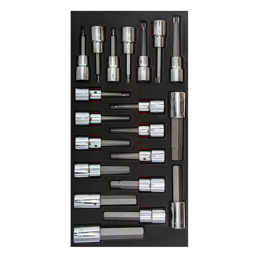 Juego de dados cuadro de 1/2" varias puntas 20 piezas, CH110-C Urrea