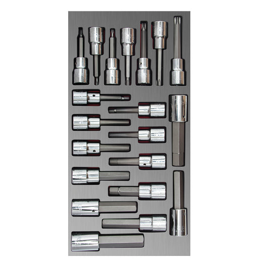 Juego de dados cuadro de 3/8" varias puntas 20 piezas, CH110L-C Urrea