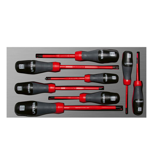 Juego de destornilladores con mango trimaterial 1000 V, varias puntas 8 piezas, CH119L-C Urrea