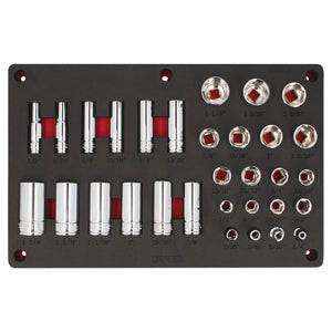 Juego de dados en pulgadas cuadro de 1/2" 32 piezas, CH231P-C Urrea