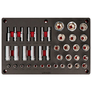 Juego de dados métricos cuadro de 1/2" 39 piezas, CH232P-C Urrea