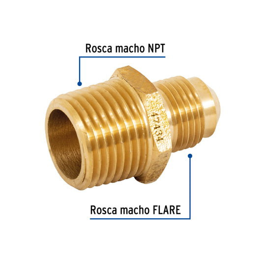 NIPLE TERMINAL LATON 3/8x1/2 (S)(10)