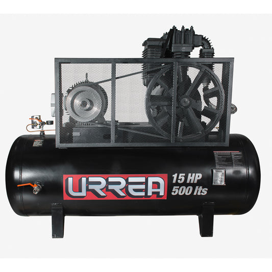 Compresor de aire eléctrico de banda 500L, 15HP, 220V - 440V Urrea