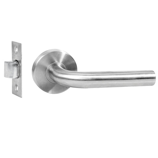 Manija tubular Calabria función de paso, acero inoxidable, en caja Proforza